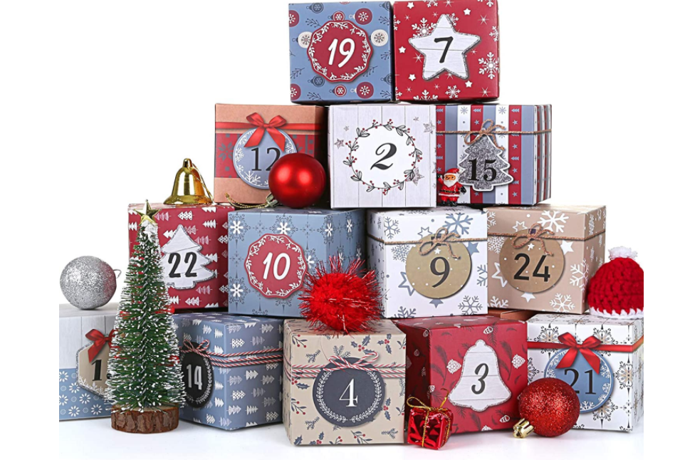 LIHAO アドベントカレンダー 2020 ギフトボックス クリスマスカレンダー カウントダウン ボックスカレンダー プチギフト プレゼント ラッピング ペーパーボックス Christmas Advent Calendar