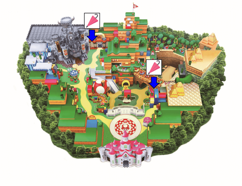 Usj マリオ トイレ ベビーカー置き場 喫煙所 傘たて コインロッカーの場所は 公式mapには載ってない ひょんすけのディズニーメモリー