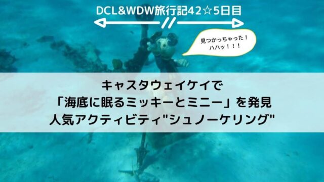 【DCL&WDW】キャスタウェイケイで「海底に眠るミッキーとミニー」を発見 人気アクティビティ"シュノーケリング"